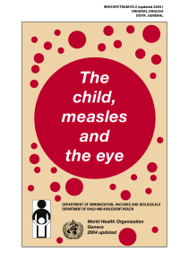 The child, measles and the eye - Measles and Rubella Initiative