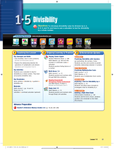 Divisibility - Everyday Math