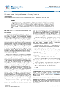 Fluorescence Study of Bovine β-Lactoglobulin