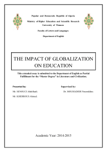 THE IMPACT OF GLOBALIZATION ON EDUCATION