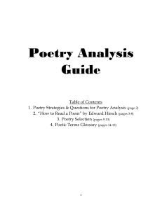 Packet of Poems for Analysis