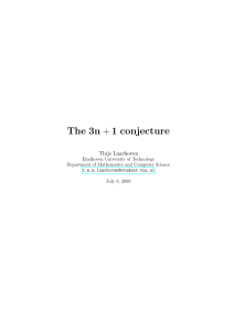 The 3n + 1 conjecture