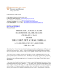 the cohen new works festival - Department of Theatre and Dance