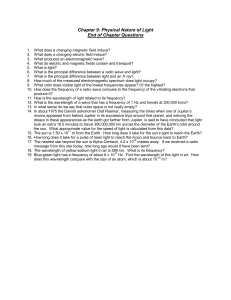 Chapter 9: Physical Nature of Light End of Chapter Questions