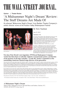 `Midsummer Night`s Dream` - Hudson Valley Shakespeare Festival