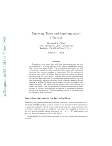 Tunneling Times and Superluminality: a Tutorial