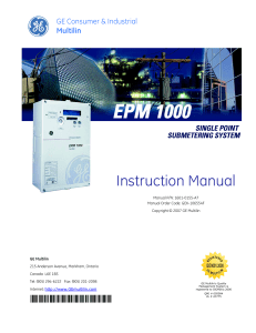 EPM1000 Sub-Meter - GE Grid Solutions