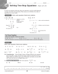 Solving Two-Step Equations (Pages 120–124)