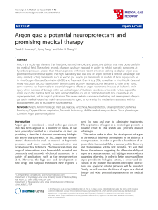 Argon gas: a potential neuroprotectant and promising medical