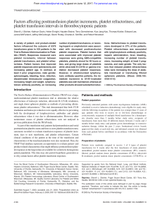 Factors affecting posttransfusion platelet increments