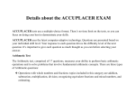 Details about the ACCUPLACER EXAM