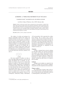 ACRIDINE: A VERSATILE HETEROCYCLIC NUCLEUS