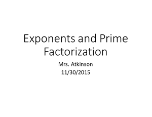 Exponents and Prime Factorization