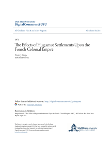 The Effects of Huguenot Settlements Upon the French Colonial Empire