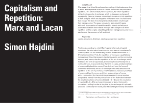 Capitalism and Repetition: Marx and Lacan