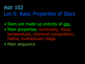 Astr 102 Lec 6: Basic Properties of Stars