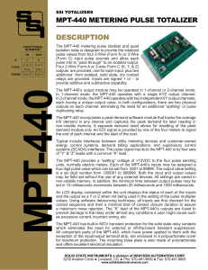 MPT-440 Metering Pulse Totalizer Specification Sheet