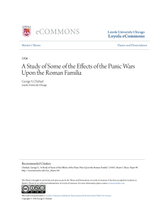 A Study of Some of the Effects of the Punic Wars Upon