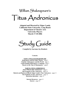 William Shakespeare`s Titus Andronicus