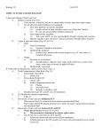 Biology 251 Fall 2015 1 TOPIC 22: FLUID AND ION BALANCE I