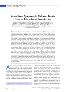 Acute Stress Symptoms in Children: Results From an International
