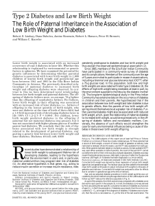 Type 2 Diabetes and Low Birth We i g h t The Role of Paternal