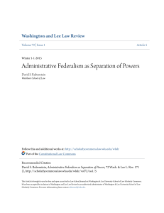 Administrative Federalism as Separation of Powers