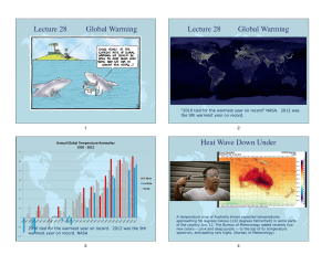 Lecture 28 Global Warming