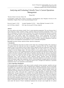 Analyzing and Evaluating Critically Tesco`s Current Operations