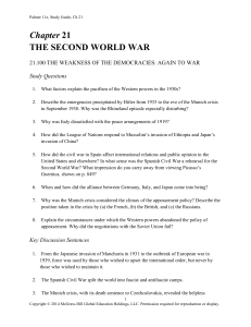 Chapter 21 THE SECOND WORLD WAR