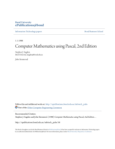 Computer Mathematics using Pascal, 2nd Edition