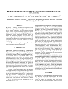 Light-sensitive visualization of multimodal data for neurosurgical