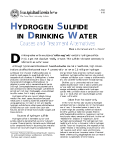 Hydrogen Sulfide in Drinking Water - Causes