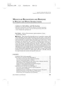 MOLECULAR RECOGNITION AND RESPONSE IN POLLEN AND