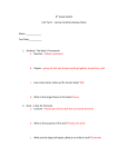 8th Grade Health Unit Test 1 - Human Anatomy Review Sheet Name