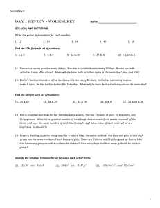 Day 1 Review - Worksheet 12 18 ab and ab 30 24