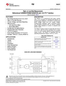 High-/Low-Side Measurement, Bidirectional CURRENT/POWER