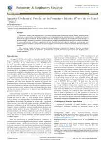 Invasive Mechanical Ventilation in Premature Infants: Where do we