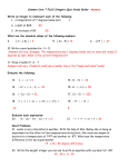 Common Core 7 PLUS Integers Quiz Study Guide