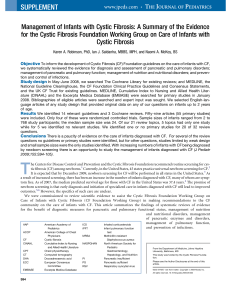 Management of Infants with Cystic Fibrosis: A Summary