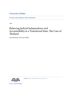 Balancing Judicial Independence and Accountability in a