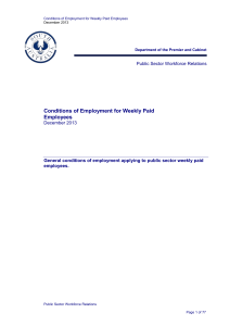Conditions of Employment for Weekly Paid Employees