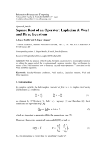 Square Root of an Operator - Information Sciences and Computing