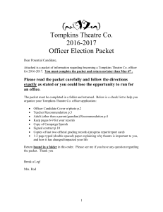 Tompkins Theatre Co. 2016-2017 Officer Election Packet