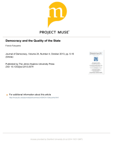 Democracy and the Quality of the State - cddrl