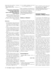 Cholera or Choleric? - Clinical Infectious Diseases