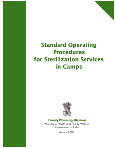 Standard Operating Procedures for Sterilization Services in