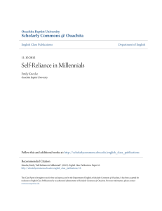 Self-Reliance in Millennials - Scholarly Commons @ Ouachita