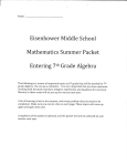 7th Grade Algebra - Wyckoff School District