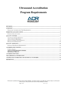 Ultrasound Accreditation Program Requirements